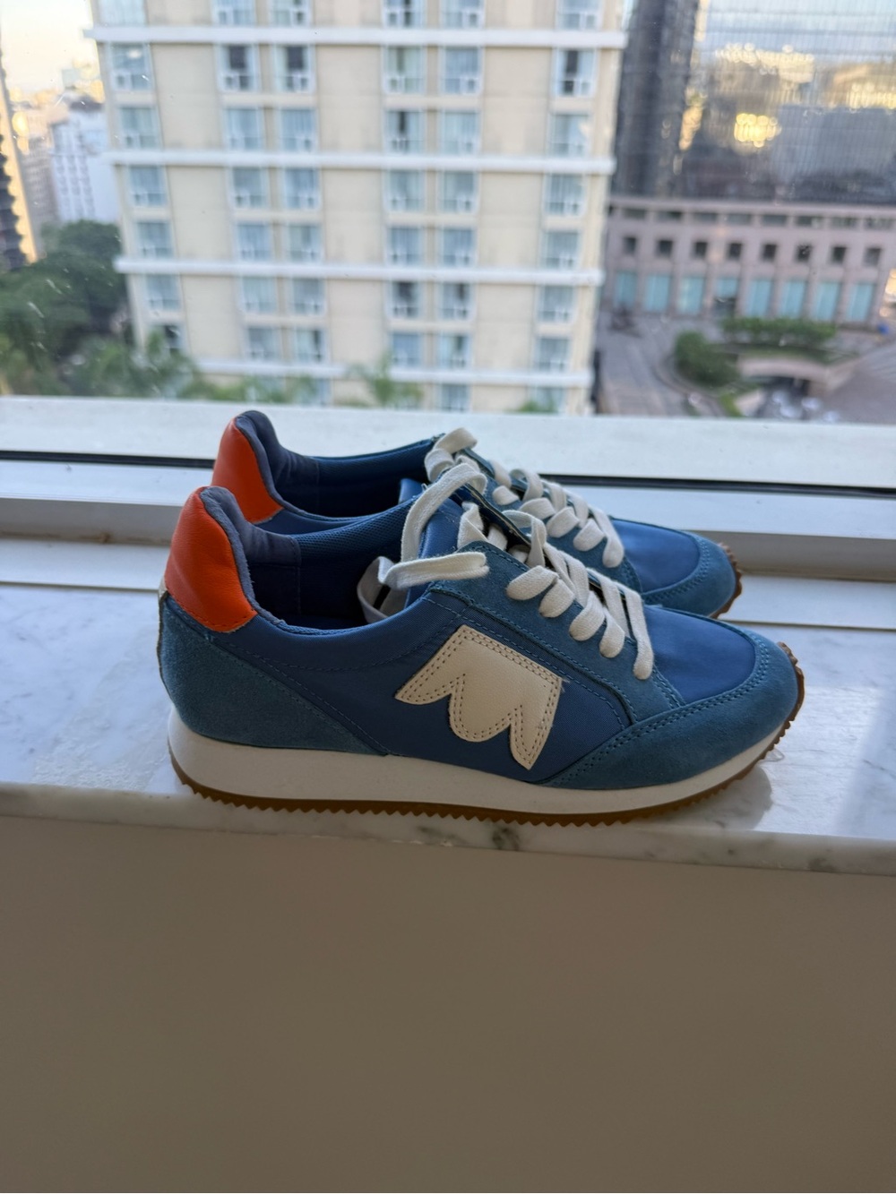 Birdies Blue and Orange Low-Top Women's Sneakers